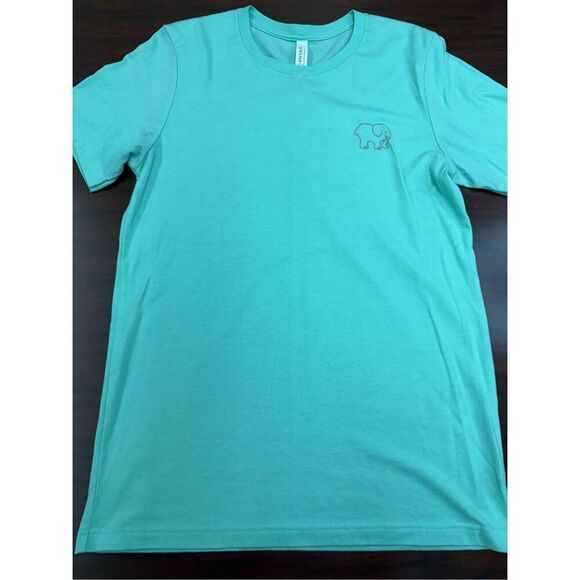 Ivory Ella Mint Green Short Sleeve Shell Graphic Tee Shirt Size Medium - Picture 1 of 9